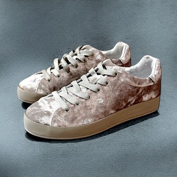Rag & Bone Sneakers RB1 Low Top in Dove Crushed Velvet Silver Grey - Picture 4 of 17
